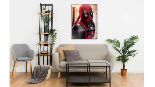 Inject humor into your space with a comical handmade oil painting on canvas, showcasing Deadpool in a hilarious 'oops' moment, hand on his mouth. This remarkable artwork skillfully captures Deadpool's irreverent charm and offbeat humor in intricate detail. Immerse yourself in the rich and vibrant colors that amplify the fun essence of this iconic character. A must-have for fans and collectors, this painting celebrates the playful side of Deadpool in a hilarious masterpiece.