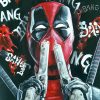 Immerse yourself in the world of Deadpool with a striking handmade oil painting on canvas, showcasing the antihero in a unique portrait. In this extraordinary artwork, Deadpool playfully sniffs the smoke from his two guns, capturing his unconventional charm and irreverent humor in intricate detail. Dive into the rich and vibrant colors that bring this iconic character to life. A must-have for fans and collectors, this painting celebrates the unorthodox spirit of Deadpool in a stunning masterpiece.