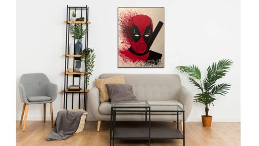 Elevate your space with our abstract oil painting on canvas, showcasing a bold and expressive Deadpool portrait. This artwork captures the essence of the iconic character's face, blending artistic abstraction with vibrant personality. Each brushstroke evokes the spirit of wit and irreverence. Own this imaginative masterpiece, infusing your space with Deadpool's distinctive charm, making a statement that resonates with fans of this beloved antihero.