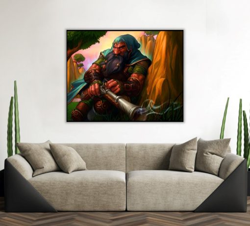 Embark on an epic adventure with a handmade oil painting on canvas, showcasing a formidable Dwarf Hunter wielding a powerful gun from World of Warcraft. Our skilled artists have meticulously captured the essence of this iconic character, bringing the fantasy world to life. Elevate your space with this captivating artwork, blending craftsmanship and the spirit of the renowned game. Own a masterpiece that embodies the fantasy and action of World of Warcraft, adding an exciting touch to your collection.