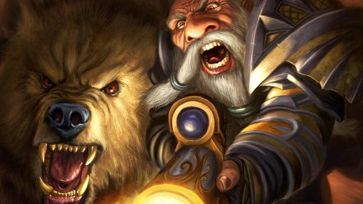 Elevate your decor with a captivating handmade oil painting on canvas, showcasing a resilient Dwarf Hunter and his loyal bear pet from the iconic World of Warcraft. This remarkable artwork encapsulates the spirit of adventure and companionship in Azeroth. A must-have for WoW enthusiasts and art collectors, this piece brings the epic world of Warcraft to life, making it a cherished addition to your space.
