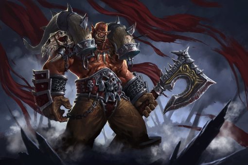 Explore a captivating handmade oil painting on canvas, depicting Garrosh Hellscream amidst a battle aftermath, axe in hand. The vivid brushstrokes and meticulous detail bring out the fierce essence of this iconic Warcraft character. Perfect for fans and fantasy art enthusiasts, this masterpiece immortalizes a moment of post-battle triumph. Elevate your decor with this unique portrayal, showcasing Garrosh's warrior spirit. Secure your order now to own a remarkable artwork capturing the essence of this beloved gaming legend.
