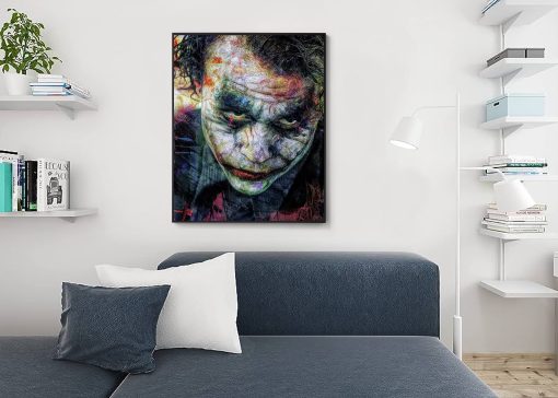 Dive into an electrifying handmade oil painting on canvas, portraying the Joker's madness vividly reflected in his piercing gaze. Our skilled artists have expertly crafted this intense artwork, capturing the essence of the Joker's chaotic demeanor. Elevate your space with this mesmerizing piece, seamlessly blending artistic mastery with the Joker's enigmatic intensity. Own a masterpiece that embodies the allure of madness, adding an exhilarating dimension to your collection.
