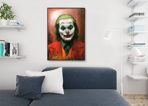 Embark on a journey through the Joker's psyche with a handcrafted oil painting on canvas, capturing the essence of Joaquin Phoenix's unforgettable portrayal. Immerse yourself in the emotional depths of this iconic character through this captivating artwork. Elevate your space with this unique masterpiece, ideal for fans of Phoenix's Joker and art connoisseurs. Own a piece that encapsulates the enigmatic transformation, meticulously handcrafted to perfection. Experience the raw power and complexity of the Joker in this mesmerizing, handmade portrait.