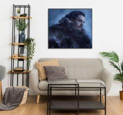 Explore a captivating oil painting on canvas, skillfully handcrafted to depict the legendary Jon Snow from 