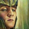 Elevate your space with a captivating handmade oil painting on canvas, featuring a striking face portrait of Loki. This extraordinary artwork skillfully captures Loki's charismatic charm and cunning allure in intricate detail. Immerse yourself in the rich, enchanting colors that accentuate the essence of this iconic character. A must-have for fans and collectors, this painting celebrates the enduring appeal of Loki in a stunning masterpiece.