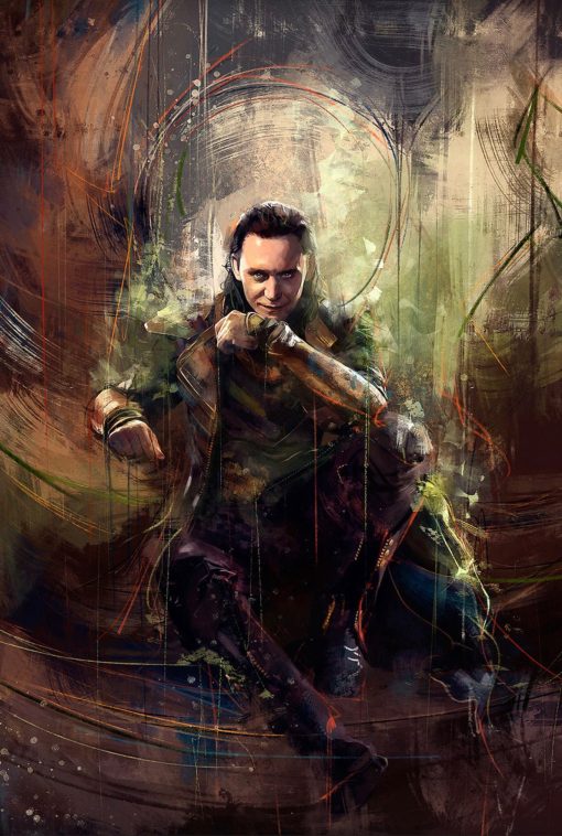 Explore the depths of malice and cunning with a captivating handmade oil painting on canvas, featuring Loki and his devious charm portrayed in a stunning and intricate artwork. Immerse yourself in the rich, enchanting colors that accentuate the essence of this iconic character's wickedness. A must-have for fans and collectors, this painting celebrates the enduring appeal of Loki's malice in a stunning masterpiece.