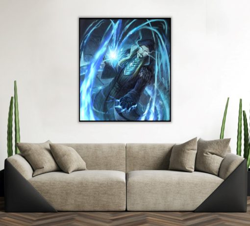 Step into the enchanting realm of Warcraft with a mesmerizing handmade oil painting on canvas, showcasing Medivh skillfully conjuring a teleportation portal. The meticulous brushwork and vibrant hues bring this iconic scene to life, captivating fans and fantasy art aficionados alike. Elevate your space with this unique artwork, highlighting Medivh's magical mastery. Secure your order today to own a remarkable portrayal of this beloved gaming figure, embodying the essence of Warcraft's mystical world. Marvel at the artistry that vividly captures this enchanting and transformative moment.