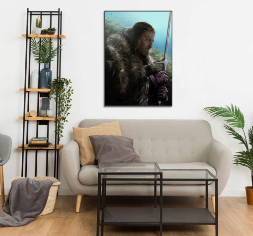 Adorn your walls with the honor and valor of Ned Stark in our handcrafted oil painting on canvas. Immerse yourself in the captivating portrayal of this iconic Game of Thrones character, sword in hand. Experience the stoic determination and legacy encapsulated in every brushstroke. Elevate your space with this striking masterpiece embodying the essence of a noble hero. Limited edition – claim yours now and relive the noble spirit of Westeros.