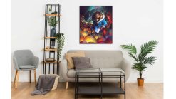 Immerse yourself in the frenzy of Guardians of the Galaxy with a handmade oil painting on canvas, showcasing Rocket in an exhilarating, wild moment. The expert brushwork and vivid colors bring this adrenaline-fueled scene to life, captivating fans and art enthusiasts alike. Elevate your space with this one-of-a-kind masterpiece, celebrating Rocket's adventurous spirit. Secure your order today to own a spectacular portrayal of this beloved character in an action-packed pose. Marvel at the dynamic artistry that captures the essence of Rocket's electrifying energy.