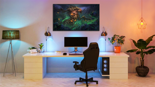 Experience the power of Starcraft through a handcrafted oil painting on canvas, featuring a Hydralisk in a dramatic battle scene, overpowering Terran marines. This captivating artwork encapsulates the ferocity and action-packed gaming moments, bringing the iconic universe to vivid life. Immerse yourself in this unique masterpiece, capturing the adrenaline of battle. Secure your piece of gaming history in art by ordering this extraordinary creation today.