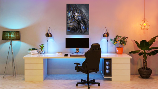 Experience the brilliance of Artanis from Starcraft through a handcrafted oil portrait on canvas. This captivating artwork skillfully depicts the essence and power of the iconic gaming character. Immerse yourself in the intricate details that bring Artanis to life, showcasing his noble spirit and resilience. Own a piece of gaming history in art by securing this remarkable portrait now.