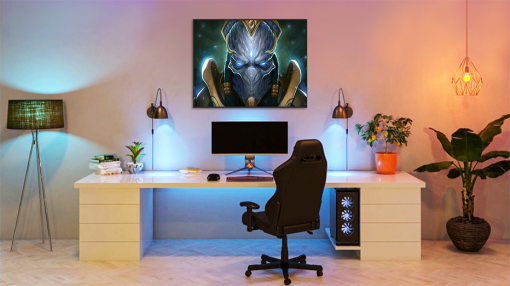 Indulge in the artistic brilliance of a handcrafted oil portrait on canvas, featuring the legendary Tassadar from StarCraft. Meticulous brushstrokes and vivid colors beautifully bring this iconic character to life, captivating gaming enthusiasts and art lovers alike. This unique artwork masterfully encapsulates Tassadar's charisma and power, making it a prized possession for any StarCraft aficionado. Elevate your space with this compelling Tassadar portrait, seamlessly blending gaming excitement with artistic finesse. Own a piece of gaming history through this exceptional handcrafted masterpiece.