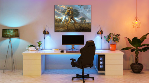 Step into the StarCraft universe through our meticulously crafted oil painting on canvas, featuring the fierce Protoss Zealot. This hand-painted masterpiece vividly portrays the strength and determination of the Zealot, making it a must-have for fans. Enhance your space with this unique artwork that perfectly blends gaming passion with artistic excellence. Immerse yourself in the iconic StarCraft world every time you gaze upon this captivating painting.