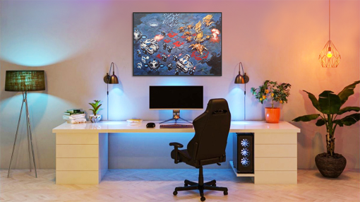 Experience the epic showdown between Terran and Zerg in a mesmerizing handmade oil painting on canvas, reminiscent of the immersive game view from StarCraft on your computer. The vivid depiction brings the intense gaming battle to life, showcasing the clash of these iconic factions. Embrace the fusion of gaming nostalgia and artistic brilliance with this unique piece. Own a masterpiece that captures the essence of StarCraft, appealing to both gaming enthusiasts and art lovers alike.