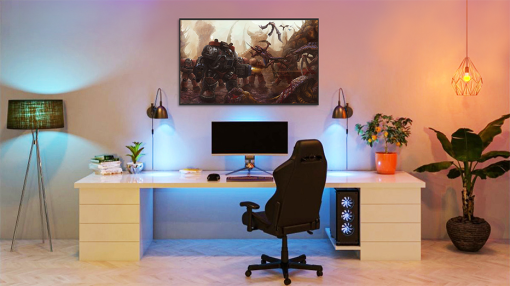 Step into the action-packed world of StarCraft with our meticulously hand-painted oil canvas, portraying Terran units engaging in an intense battle against the formidable Zerg. This artwork vividly captures the adrenaline-pumping clash, making it a must-have for fans. Enhance your space with this unique piece that perfectly melds gaming excitement with artistic finesse. Immerse yourself in the iconic StarCraft universe every time you gaze upon this captivating portrayal of the Terran-Zerg conflict.