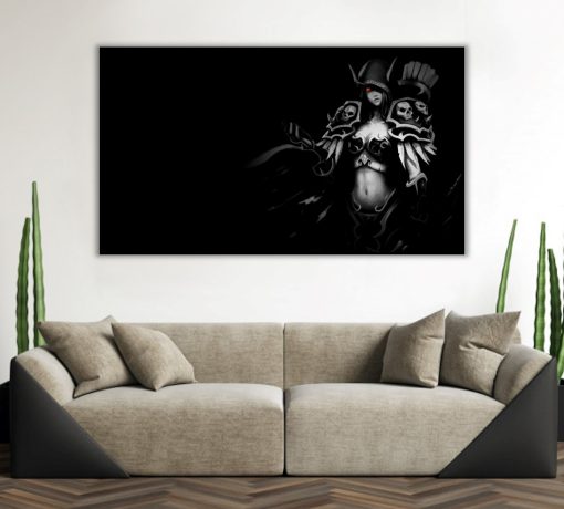 Dive into the world of Warcraft with a handmade oil painting on canvas, depicting Sylvanas in a mesmerizing black and white composition. This remarkable artwork artfully captures the character's enduring mystique and charm, with rich monochromatic details. Immerse yourself in the timeless elegance of Sylvanas, celebrated in a captivating grayscale masterpiece. A must-have for art connoisseurs and Warcraft aficionados, honoring Sylvanas's enduring presence.