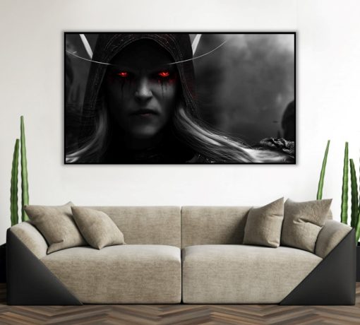 Step into the world of Warcraft with a handmade oil painting on canvas, featuring a fierce portrait of Sylvanas characterized by her intense, hate-filled eyes. This striking artwork skillfully captures the character's complex emotions and unwavering determination. Immerse yourself in the vivid details and evocative expression that embody Sylvanas's enigmatic intensity. A must-have for art connoisseurs and Warcraft aficionados, celebrating Sylvanas's powerful presence in a mesmerizing masterpiece.