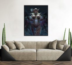 Immerse yourself in the beauty of a hand-painted Sylvanas portrait on canvas, expertly crafted using oil paints. Every stroke intricately captures Sylvanas' persona, bringing her to life on the canvas. This bespoke artwork seamlessly blends artistry and fandom, making it a coveted piece for World of Warcraft enthusiasts. Elevate your space with this timeless masterpiece, showcasing Sylvanas in all her glory.