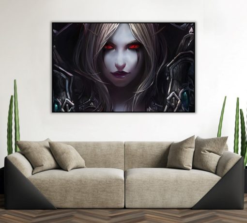 Dive into the world of Warcraft with a mesmerizing handmade oil painting on canvas, featuring a captivating Sylvanas portrait, accentuating her exquisite facial features. This extraordinary artwork skillfully conveys the character's striking allure and timeless elegance. Immerse yourself in the intricate details and vibrant colors that bring Sylvanas's captivating face to life. A must-have for art connoisseurs and Warcraft aficionados, celebrating Sylvanas's beauty in a captivating masterpiece.