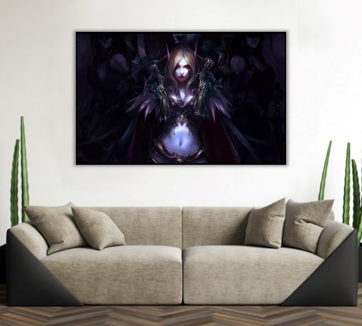 Step into the world of Warcraft with a mesmerizing handmade oil painting on canvas, featuring a powerful Sylvanas portrait with her faithful banshee companion standing beside her. This extraordinary artwork beautifully conveys the character's commanding presence and her deep connection with the banshee. Immerse yourself in the intricate details and vivid colors that showcase Sylvanas and her banshee in perfect unity. A must-have for art connoisseurs and Warcraft aficionados, celebrating Sylvanas's character and her mystical partnership in a captivating masterpiece.