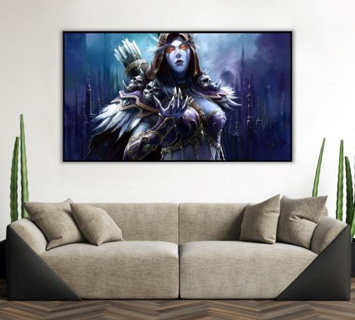 Step into the world of Warcraft with a mesmerizing handmade oil painting on canvas, featuring a poised Sylvanas portrait in a graceful standing pose. This exquisite artwork skillfully conveys the character's elegance and inner strength. Immerse yourself in the intricate details and vivid colors that bring Sylvanas's presence to life. A must-have for art connoisseurs and Warcraft aficionados, honoring Sylvanas in a captivating masterpiece.