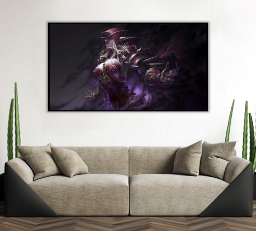 Dive into the world of Warcraft with a mesmerizing handmade oil painting on canvas, showcasing a captivating Sylvanas portrait within a haunting, smoky banshee atmosphere. This extraordinary artwork beautifully conveys the character's enigmatic charm and her profound link to the banshee. Immerse yourself in the ethereal details and evocative colors that depict Sylvanas surrounded by the banshee's mystique. A must-have for art connoisseurs and Warcraft aficionados, celebrating Sylvanas in a captivating masterpiece, shrouded in dark enchantment.