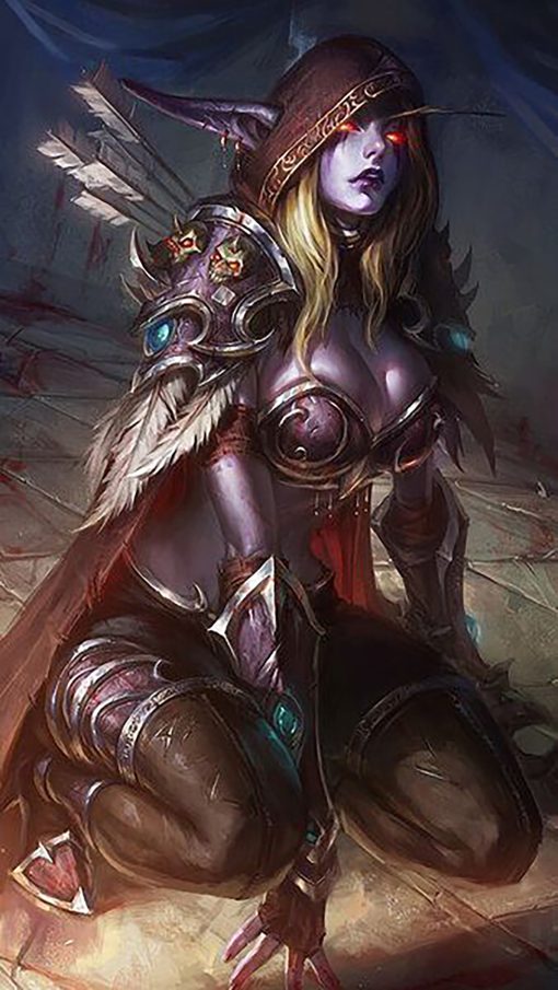 Embrace the essence of Sylvanas in all her glory with this captivating oil painting on canvas. This handcrafted masterpiece celebrates Sylvanas's sensuality and charisma as she strikes a seductive pose on her knees, a provocative portrayal that is bound to enthrall both art connoisseurs and devoted Warcraft enthusiasts. Immerse yourself in the rich details and vibrant colors that bring Sylvanas to life in a mesmerizing work of art. A must-have for those who appreciate the darker allure of the Warcraft universe.