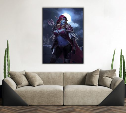 Experience the enchantment of a hand-painted oil portrait on canvas, depicting Sylvanas Windrunner against the backdrop of a starlit night. Each stroke intricately captures her enigmatic aura in the moonlight. This artwork harmoniously blends artistry and fandom, making it a prized possession for Warcraft aficionados. Enhance your decor with this Sylvanas masterpiece, a tribute to her mystique in the night.