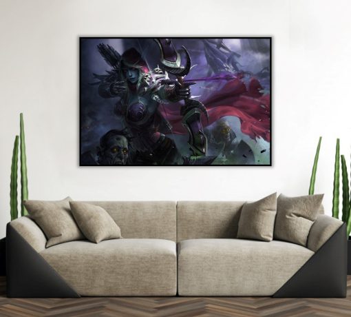 Experience the dynamism of Sylvanas Windrunner as she unleashes her black arrow in a hand-painted oil portrait on canvas. The skillful brushstrokes capture the intensity and determination in this iconic scene. A seamless fusion of artistry and fandom, this piece is a coveted addition for Warcraft aficionados. Elevate your decor with this Sylvanas masterpiece, showcasing her might and prowess in every stroke.