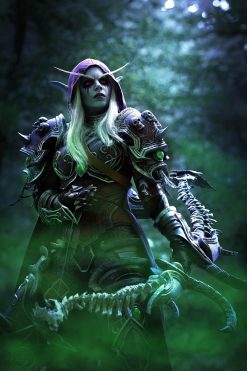 Step into the haunting world of Sylvanas Windrunner with this handcrafted oil painting on canvas, portraying her amidst a toxic atmosphere. Each brushstroke masterfully captures the eerie essence of her surroundings. A perfect blend of artistry and fandom, this piece is a captivating addition for Warcraft enthusiasts. Display Sylvanas in all her enigmatic glory with this atmospheric masterpiece, embodying her in every stroke.