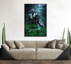 Immerse yourself in the darkness of Sylvanas Windrunner's world with a hand-painted oil portrait on canvas, revealing her amidst a toxic, haunting atmosphere. Each brushstroke skillfully brings out the ominous aura surrounding her. This artwork flawlessly blends artistry and fandom, making it a prized possession for Warcraft aficionados. Elevate your decor with this Sylvanas masterpiece, capturing her enigmatic presence amidst the toxic air.