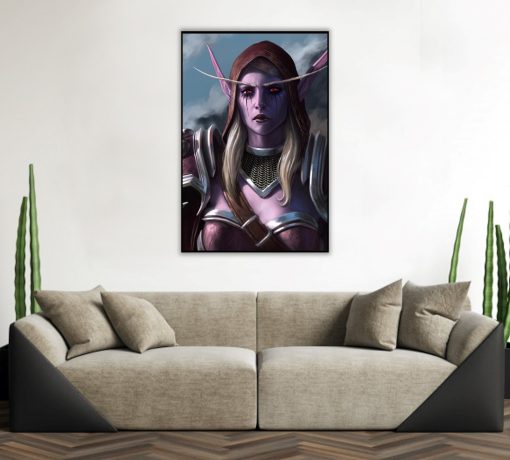 Immerse yourself in the artistry of a hand-painted oil portrait on canvas, featuring the captivating Sylvanas Windrunner. Each stroke expertly embodies her strength and mystique. This unique artwork flawlessly blends craftsmanship and fandom, making it a cherished piece for Warcraft fans. Enhance your space with this Sylvanas masterpiece, a true tribute to her iconic character.