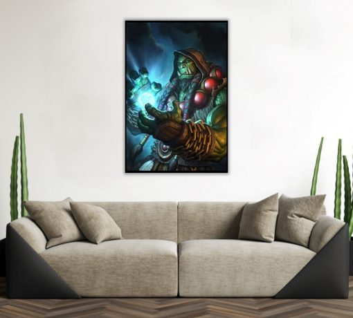 Experience the mystical world of Azeroth with a captivating handmade oil painting on canvas, showcasing the iconic Thrall, Warchief of the Horde, as he harnesses the elemental power of shamanic magic. This extraordinary artwork beautifully captures Thrall's connection to the elements, brought to life in vivid detail and vibrant colors. A must-have for WoW enthusiasts and collectors, this painting celebrates the spiritual prowess of Thrall in a stunning masterpiece.