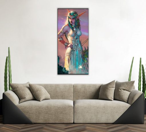 Immerse yourself in the world of Warcraft with a stunning, hand-painted oil portrait of Tyrande in an exquisite dress. This meticulously crafted artwork brings Tyrande's elegance to life with vivid colors and intricate detailing. Perfect for fans and collectors, this piece is a homage to Tyrande's enchanting presence. Secure your slice of Azeroth—order this enchanting, handmade Tyrande portrait on canvas now.
