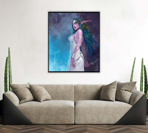 Embark on a journey into the Warcraft universe with a captivating, handcrafted oil painting featuring the charming portrait of Tyrande. Expertly painted, this artwork brilliantly captures Tyrande's charisma and elegance. A must for fans of the game, this piece celebrates Tyrande's enduring charm. Claim your slice of Azeroth—order this exquisite, handmade Tyrande portrait on canvas today.