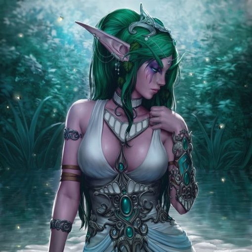 Explore the alluring world of Warcraft with a hand-painted, oil portrait showcasing the captivating and empowering beauty of Tyrande. Meticulously crafted, this artwork epitomizes Tyrande's allure and strength. A must-have for gaming enthusiasts, this piece celebrates Tyrande's iconic charisma. Secure your unique piece—order this captivating, handmade Tyrande portrait on canvas today.