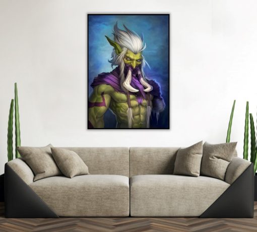 Delve into the Warcraft realm with a captivating handmade oil painting on canvas, featuring a striking portrait of the legendary Zul'jin. The meticulous brushwork and vibrant colors bring out the essence of this iconic character, showcasing his fierce and enigmatic aura. Ideal for fans and fantasy art enthusiasts, this unique piece pays homage to Zul'jin's stature in the Warcraft universe. Elevate your decor with this extraordinary portrayal, celebrating the captivating world of Warcraft. Secure your order now to own a remarkable artwork showcasing Zul'jin's powerful presence.