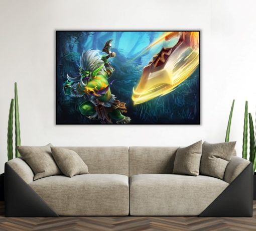 Embark on an adrenaline-fueled journey with a captivating handmade oil painting on canvas, featuring the fierce Zul'jin as he hurls his axe in a powerful battle move. The meticulous brushwork and vibrant colors bring this iconic Warcraft character to life, showcasing his combat prowess and determination. Perfect for fans and fantasy art aficionados, this artwork embodies Zul'jin's strength and warrior spirit. Elevate your space with this dynamic portrayal, celebrating the intense world of Warcraft. Secure your order now to own a remarkable artwork capturing Zul'jin's formidable presence.