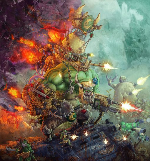 Experience the commanding presence of the Bad Moon Big Boss from Warhammer 40K in a captivating and intricately designed oil painting on canvas. This stunning artwork vividly depicts the formidable character with striking details and bold colors, offering a thrilling addition to any Warhammer 40K enthusiast's collection. Elevate your space with this powerful portrayal, crafted to capture the essence and intensity of the Bad Moon Big Boss in a visually striking composition.
