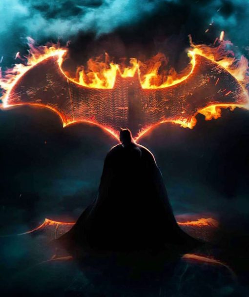 Behold a striking handmade oil painting on canvas showcasing Batman's portrait set against a blazing bat signal. This meticulously crafted artwork captures Batman's iconic silhouette amidst fiery hues. Perfect for fans and collectors, this masterpiece embodies the Dark Knight's vigilance, becoming a powerful centerpiece. Immerse yourself in this dramatic portrayal, adding intensity and heroism to your collection inspired by the iconic symbol of Batman.