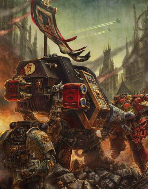 Embark on an epic journey with our handmade oil painting on canvas, featuring the formidable Black Templar Dreadnought dominating a chaotic battlefield in the Warhammer 40k universe. This intricately crafted artwork vividly captures the colossal presence and might of the Dreadnought amidst the intense conflict. Ideal for enthusiasts, this portrayal offers a commanding and visually captivating centerpiece, bringing the essence of epic warfare to life in your space.
