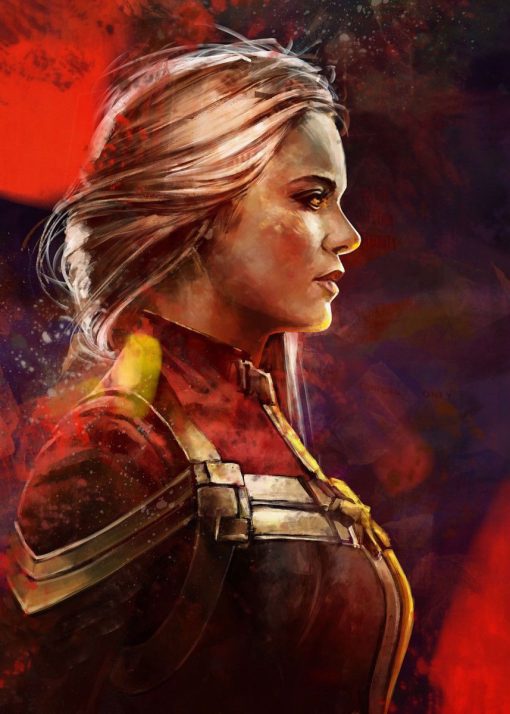 Embrace an exclusive oil painting for sale, spotlighting a compelling Captain Marvel portrait on canvas. This captivating artwork beautifully showcases the iconic superhero in a striking rendition. Perfect for comic enthusiasts and art collectors, this portrayal of Captain Marvel adds a dynamic and collectible touch to any space, offering an engaging artistic piece for sale.