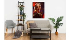 Discover an exclusive oil painting for sale, featuring a captivating portrait of Captain Marvel on canvas. This stunning artwork beautifully captures the essence of the iconic superhero in a striking portrayal. Ideal for comic fans and art enthusiasts, this Captain Marvel depiction adds a dynamic and collectible allure to any space, presenting an engaging artistic piece for sale.