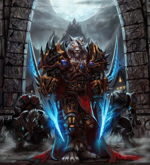 Introducing a captivating handmade oil painting on canvas for sale, presenting a compelling portrait of Genn Greymane. This exclusive artwork brings the iconic World of Warcraft character to life. Elevate your space with this unique piece, perfect for art enthusiasts and collectors. Acquire this exceptional Genn Greymane portrait to adorn your walls with gaming legend's essence!