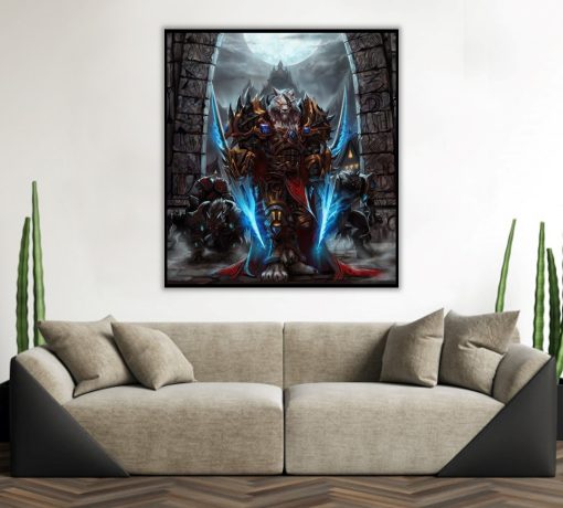 Explore a mesmerizing handmade oil painting on canvas for sale, featuring a striking portrait of Genn Greymane. This exclusive artwork vividly captures the essence of the renowned World of Warcraft character. Perfect for art enthusiasts and collectors, this unique piece will elevate your space. Acquire this exceptional Genn Greymane portrait to bring gaming legend's presence to your walls!