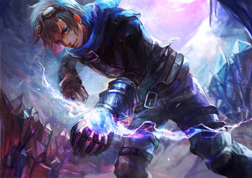 Explore a stunning handmade oil painting on canvas for sale, featuring Ezreal from League of Legends surrounded by beautiful crystal designs. This exclusive artwork captures the iconic gaming character in a unique and enchanting setting. Ideal for art enthusiasts and collectors, elevate your space with this captivating piece. Acquire this exceptional Ezreal with crystal design painting to infuse gaming's essence into your walls!