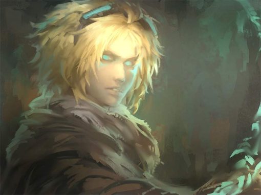 Discover a mesmerizing handmade oil painting on canvas for sale, showcasing a striking portrait of Ezreal from League of Legends. This exclusive artwork vividly captures the essence of the iconic gaming character. Ideal for art enthusiasts and collectors, elevate your space with this captivating piece. Acquire this exceptional Ezreal portrait to adorn your walls with gaming legend's essence!