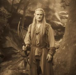 Embark on an enchanting journey through Middle-earth with a meticulously crafted oil painting on canvas, featuring a captivating vintage-style portrait of the iconic Legolas. This unique artwork beautifully captures the timeless allure of the beloved character, meticulously painted with intricate details and masterful brushstrokes. A treasure for fantasy art admirers, this piece vividly brings Legolas' charisma and mystery to life, showcasing expert craftsmanship. A stunning addition to any collection, this high-quality painting offers a nostalgic gateway into Tolkien's realm, making it a captivating focal point for any space.