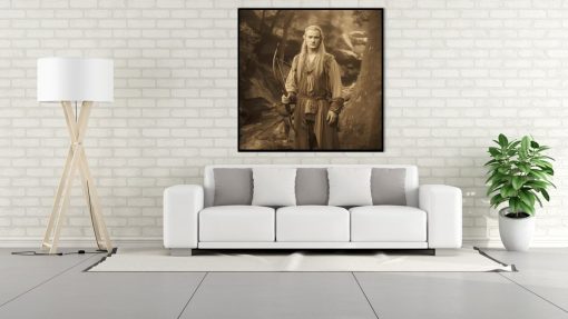 Capture the essence of Middle-earth with a handcrafted oil painting on canvas, showcasing a captivating vintage-inspired portrait of the iconic Legolas. This unique artwork masterfully embodies the timeless allure of the revered character, meticulously painted with rich, evocative details and expert brushwork. A must-have for fantasy art enthusiasts, this piece brings Legolas' enigmatic presence to life with exquisite craftsmanship. A stunning addition to any collection, this high-quality painting offers a nostalgic journey into Tolkien's world, making it a compelling centerpiece for any space.